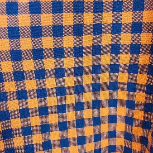 Tommy Hilfiger Button Down Shirt Long Sleeve Orange Blue Check Men's Size M - Picture 9 of 11